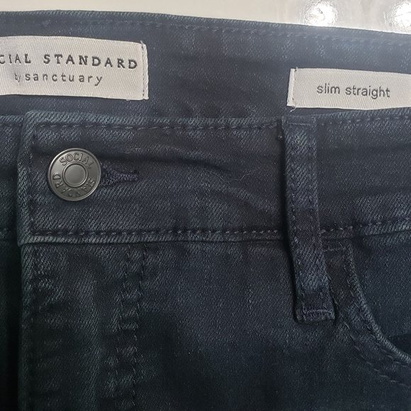New! Social Standard by Sanctuary Slim Straight Jeans Size 12 - Picture 4 of 8